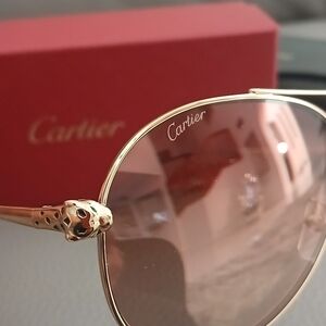 New Cartier Aviator Sunglasses Authentic PANTHERE LOVE SANTOS BAG CASE